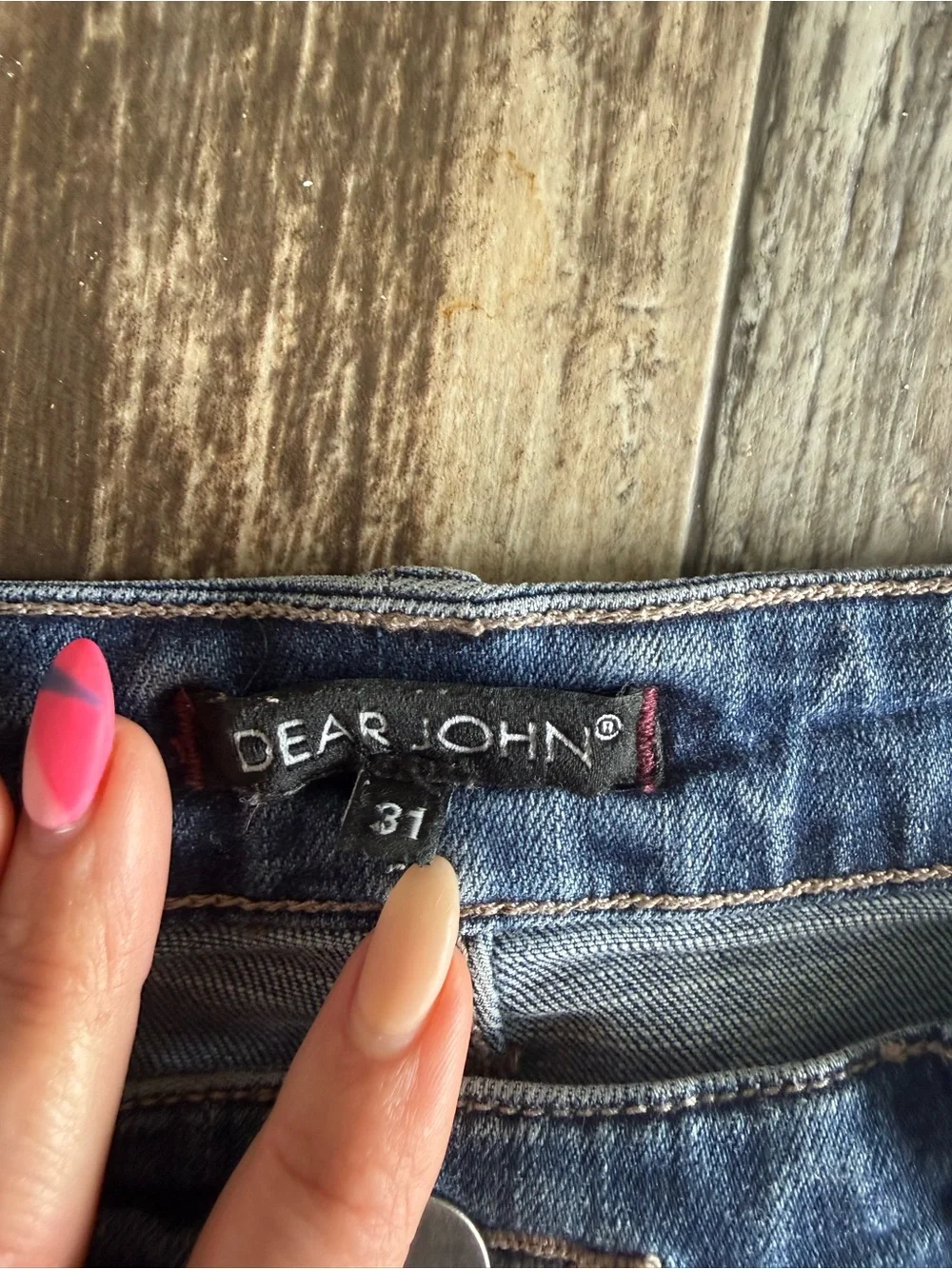 2 for $30 sale: Dear John medium wash raw hem cut off jean shorts - 31